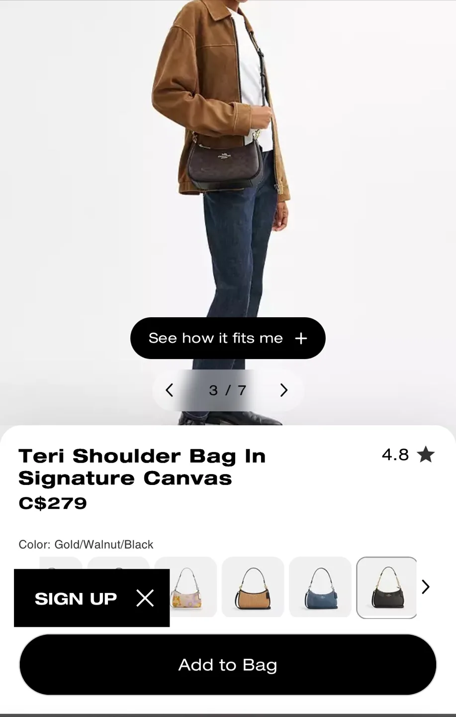 Coach Teri Shoulder Bag Signature Canvas image indicator(3)