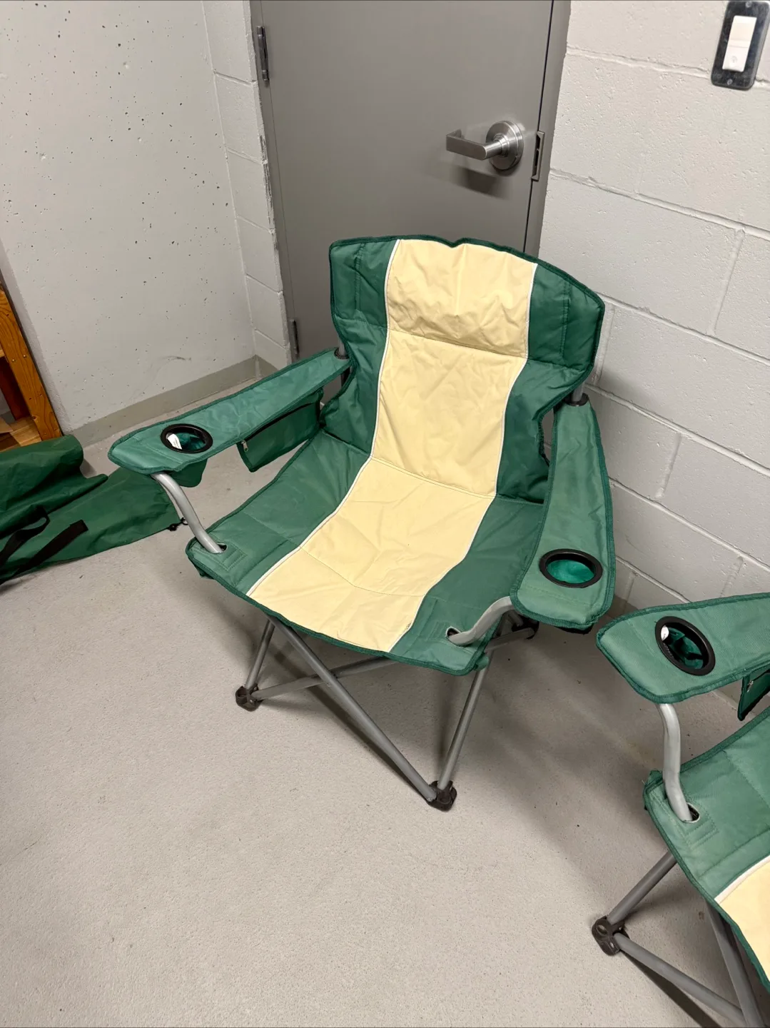 Two Camping Chairs - Green/Beige image indicator(4)