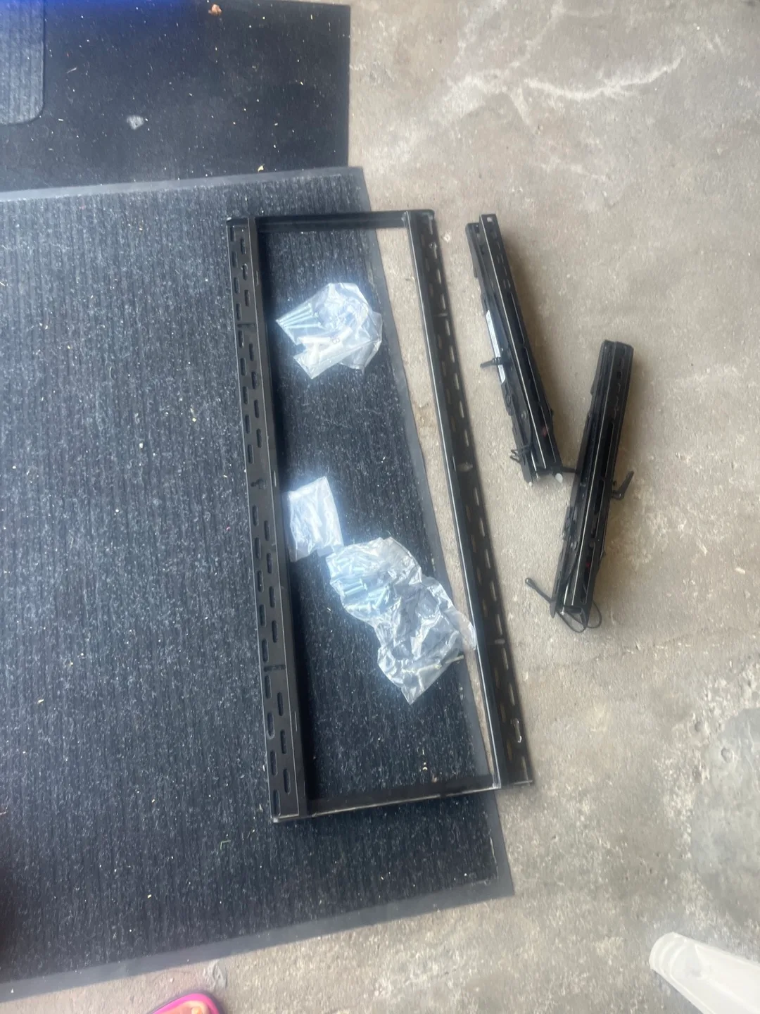 Black Metal tv mount with Hardware image indicator(3)