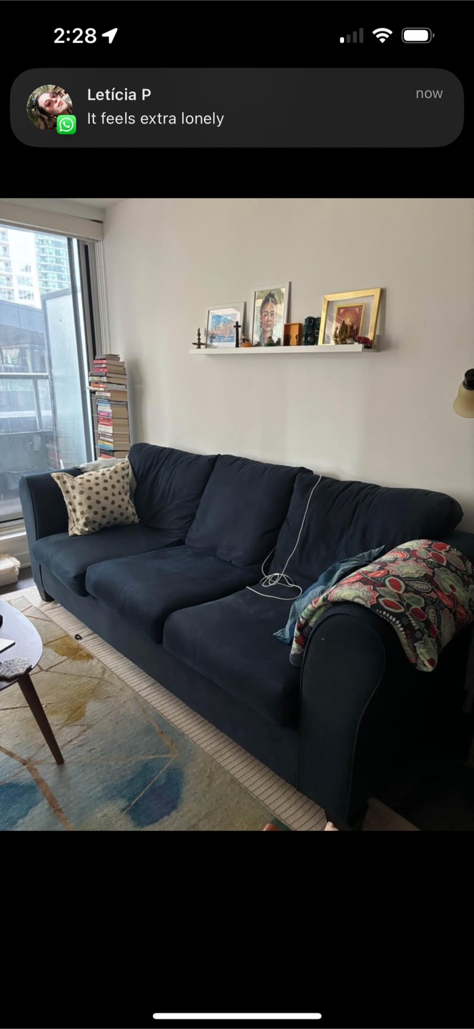 Blue Three-Seat Sofa - photo 2