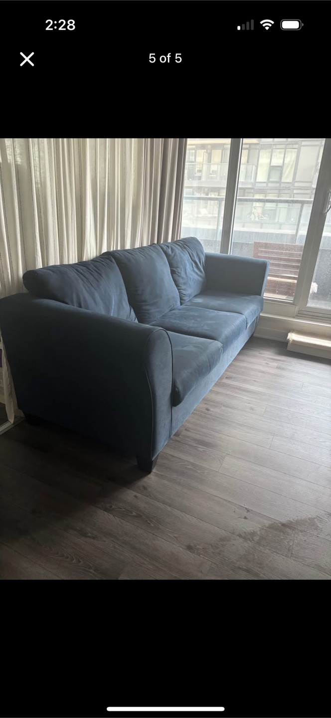 Blue Three-Seat Sofa - photo 3