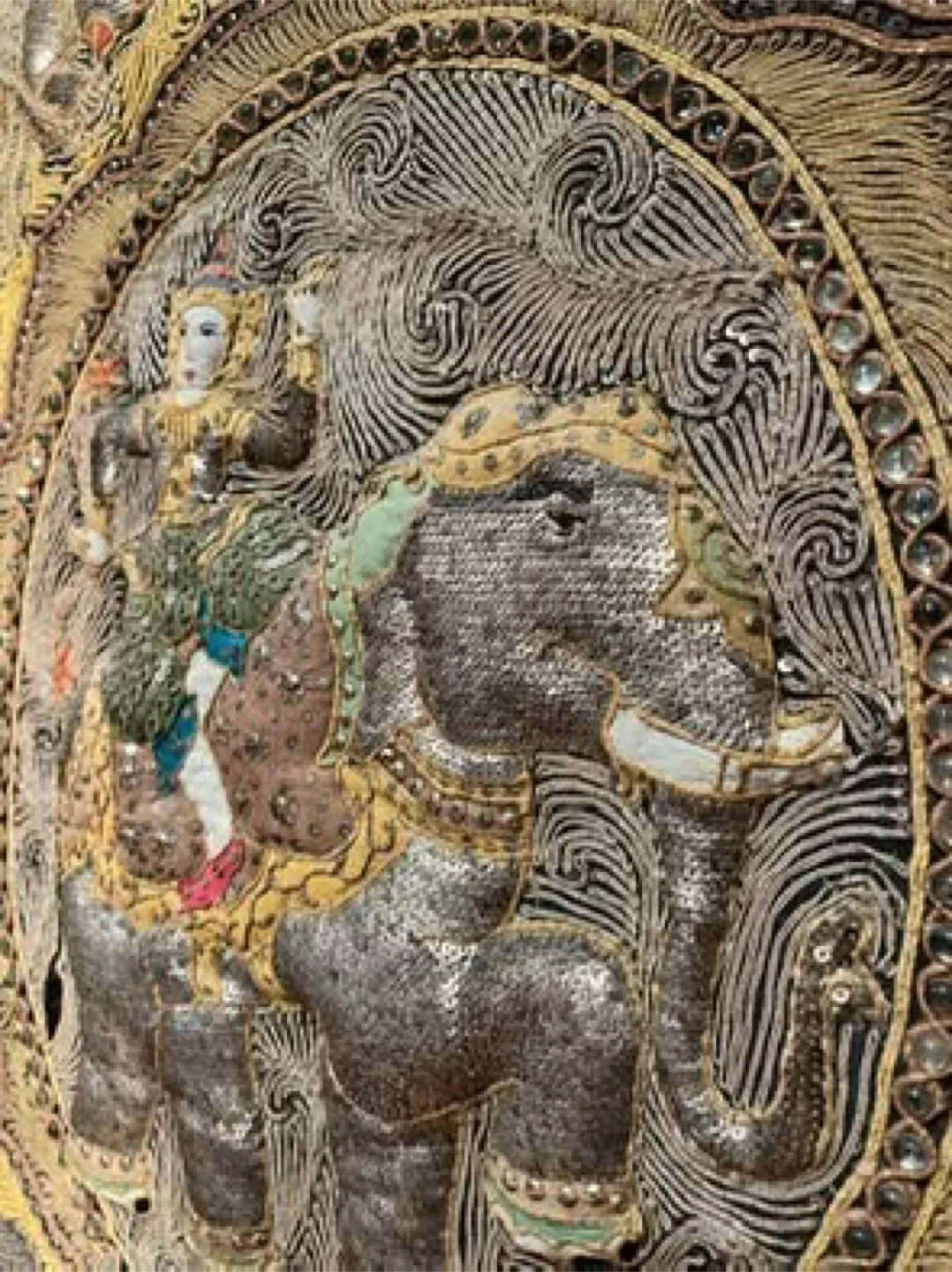 Vintage Framed Handmade Burmese Kalaga Tapestry (Large) image indicator(2)