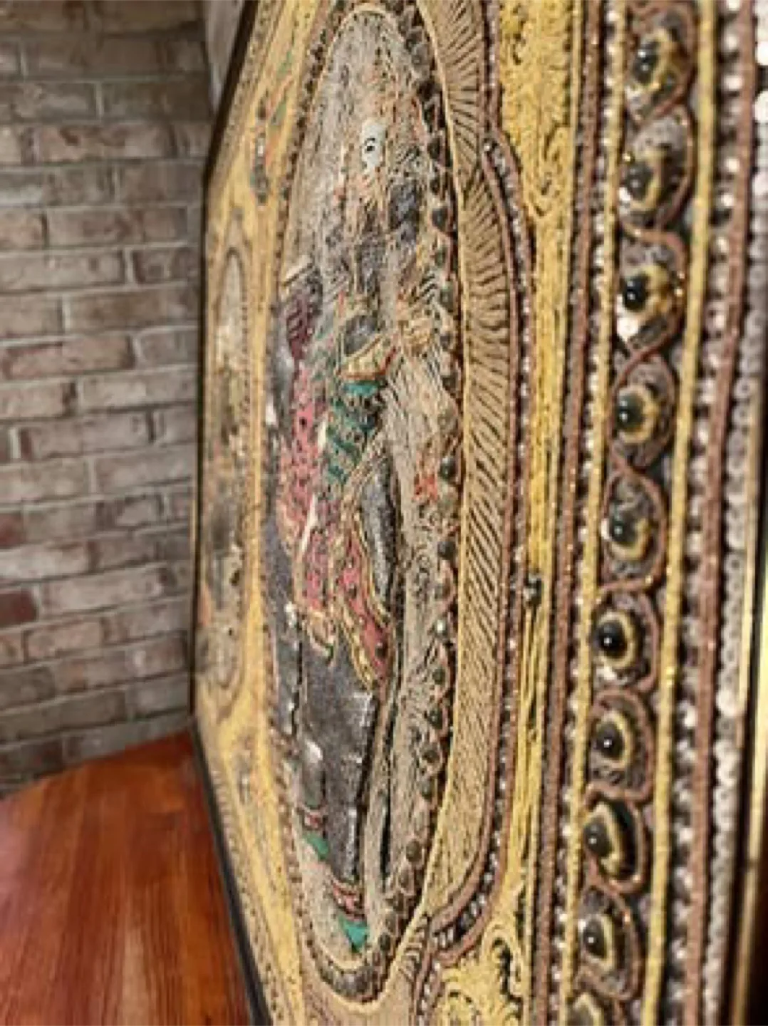 Vintage Framed Handmade Burmese Kalaga Tapestry (Large) image indicator(6)