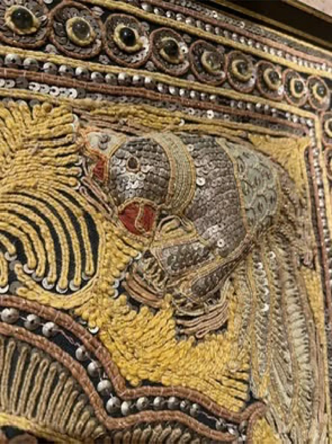 Vintage Framed Handmade Burmese Kalaga Tapestry (Large) image indicator(3)