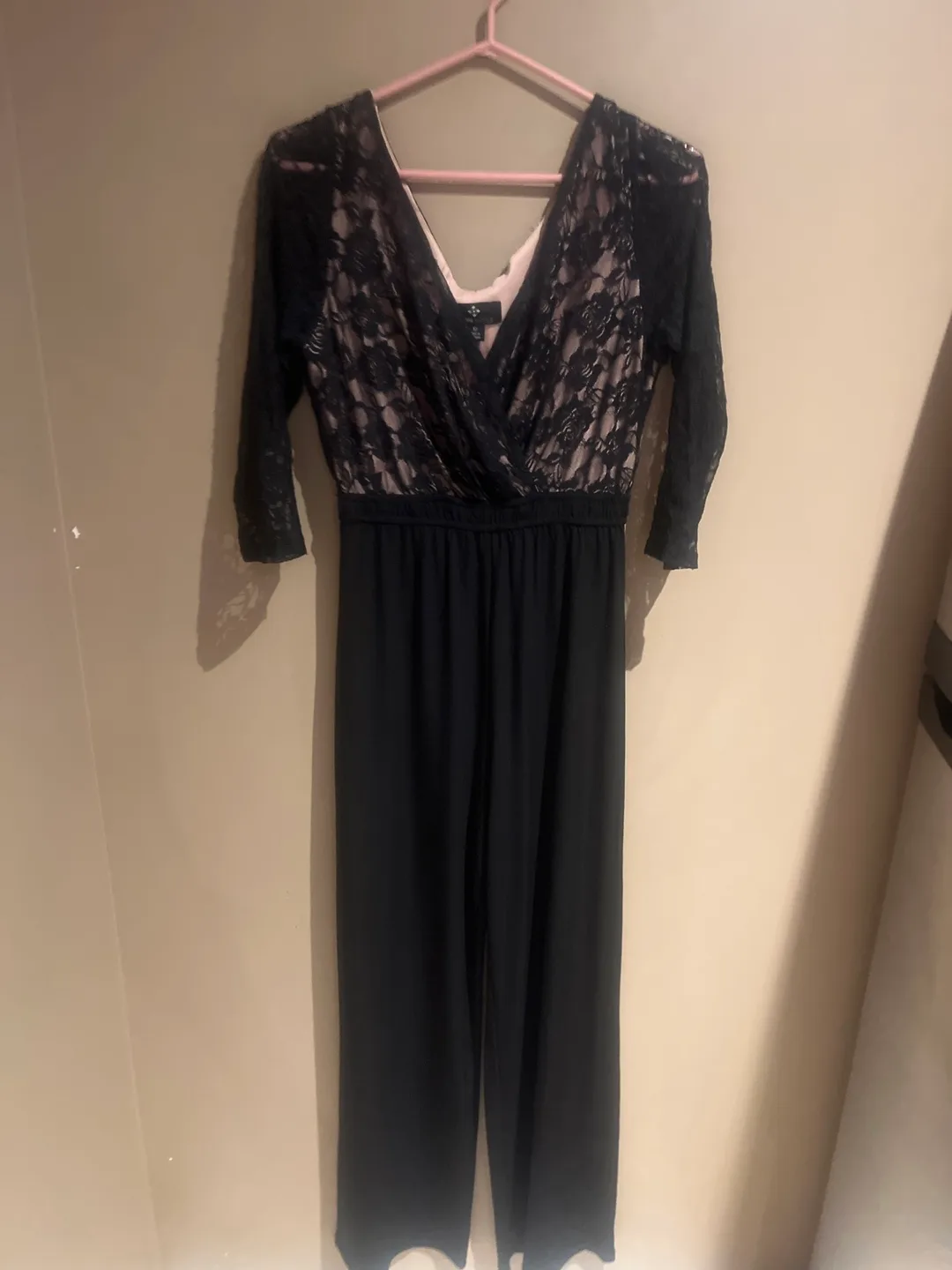 Ronni Nicole Black Lace Jumpsuit - Size 12 thumbnail