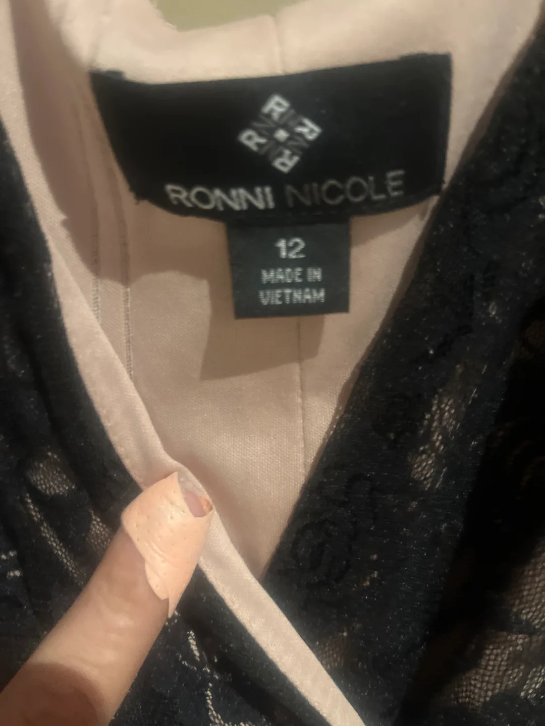 Ronni Nicole Black Lace Jumpsuit - Size 12 image indicator(2)