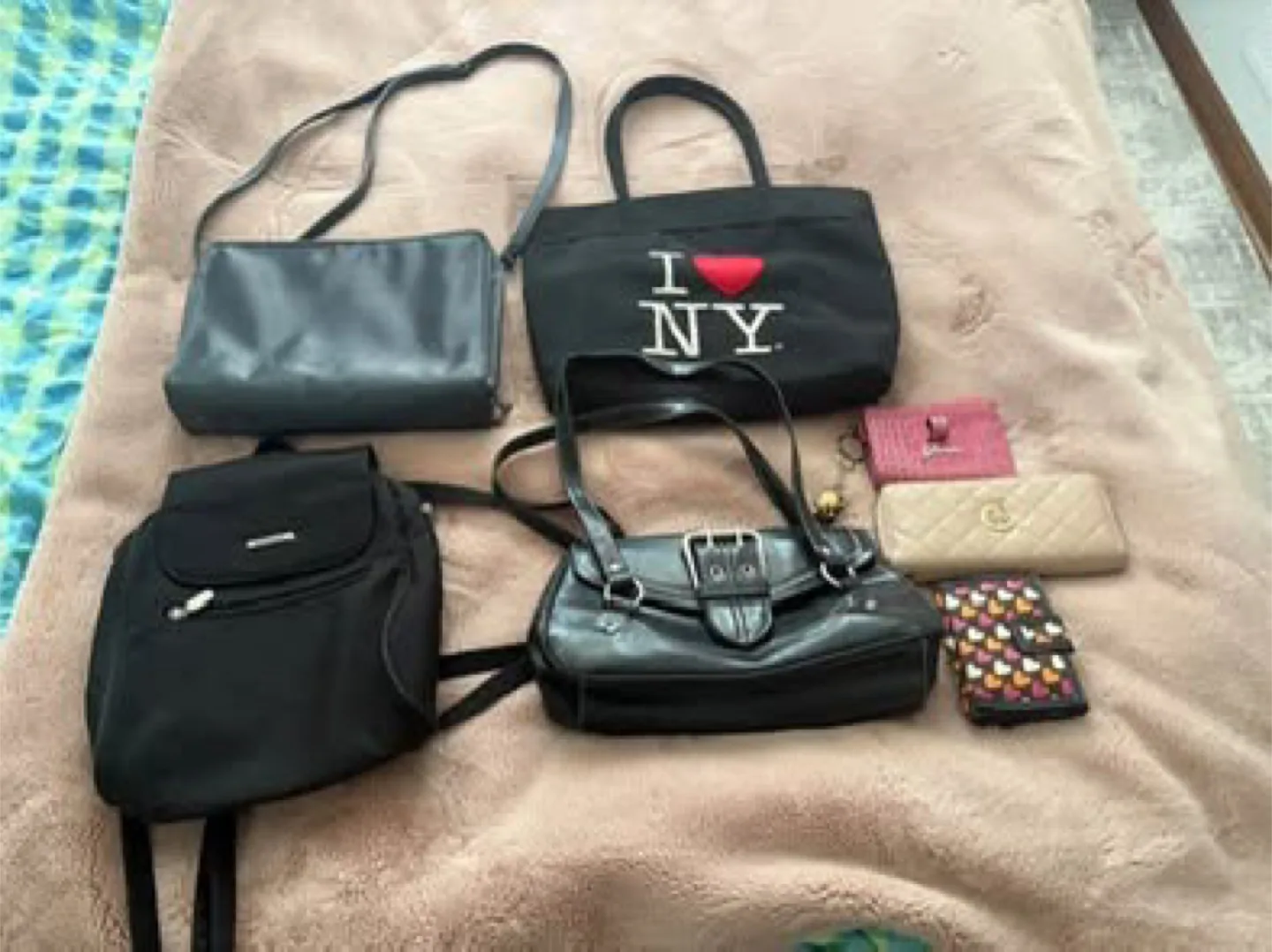 4 black bags and 3 wallets ($3 each or all together for $8) thumbnail