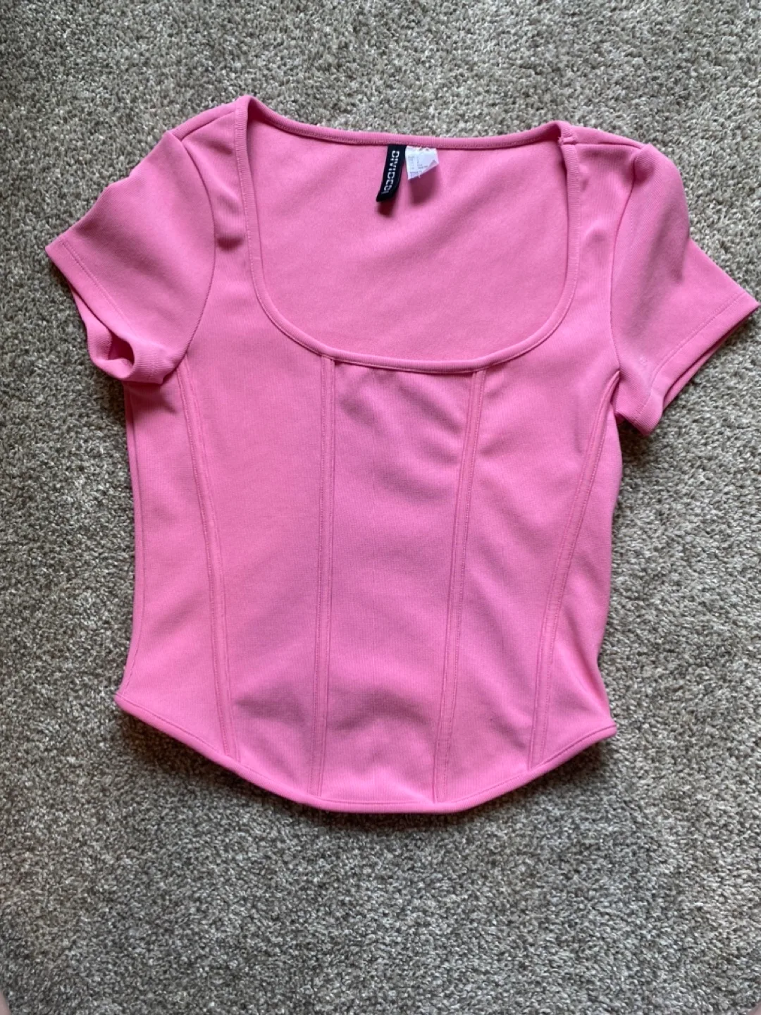 H&M Divided Pink Corset Top - Size S thumbnail
