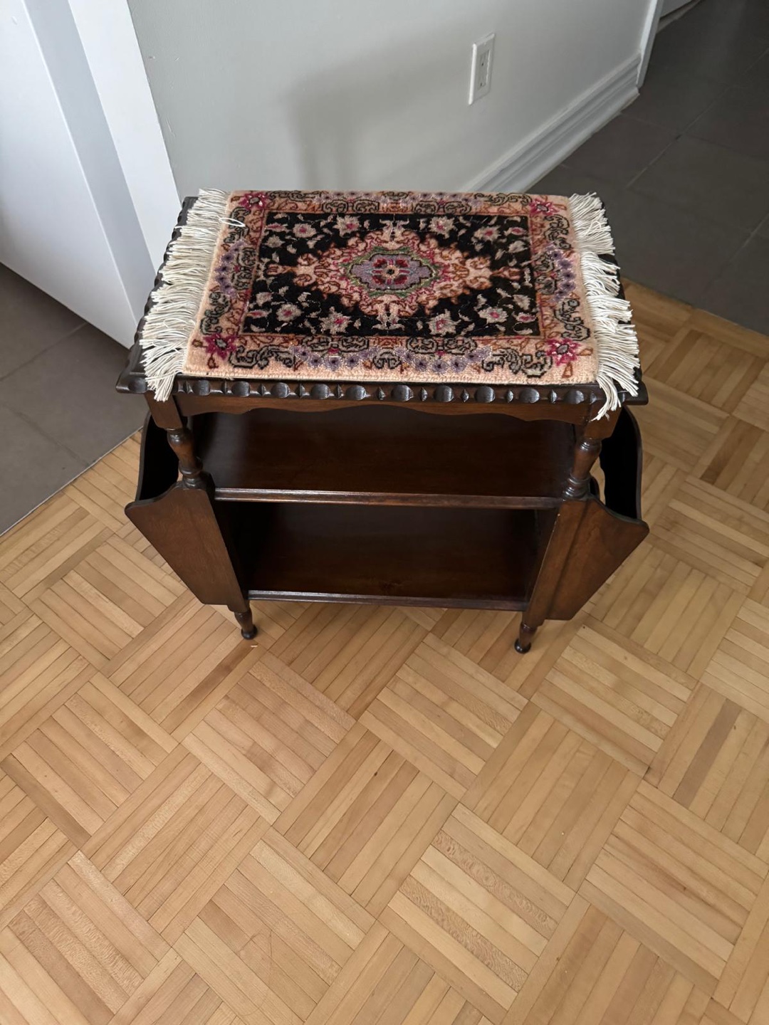 Vintage Dark Wood Magazine Stand - photo 3