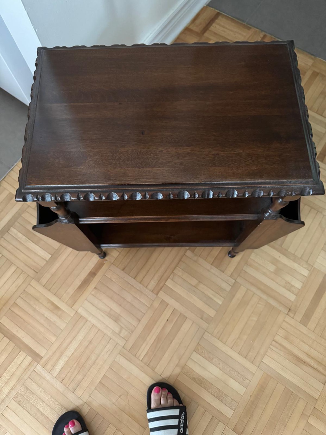 Vintage Dark Wood Magazine Stand - photo 4