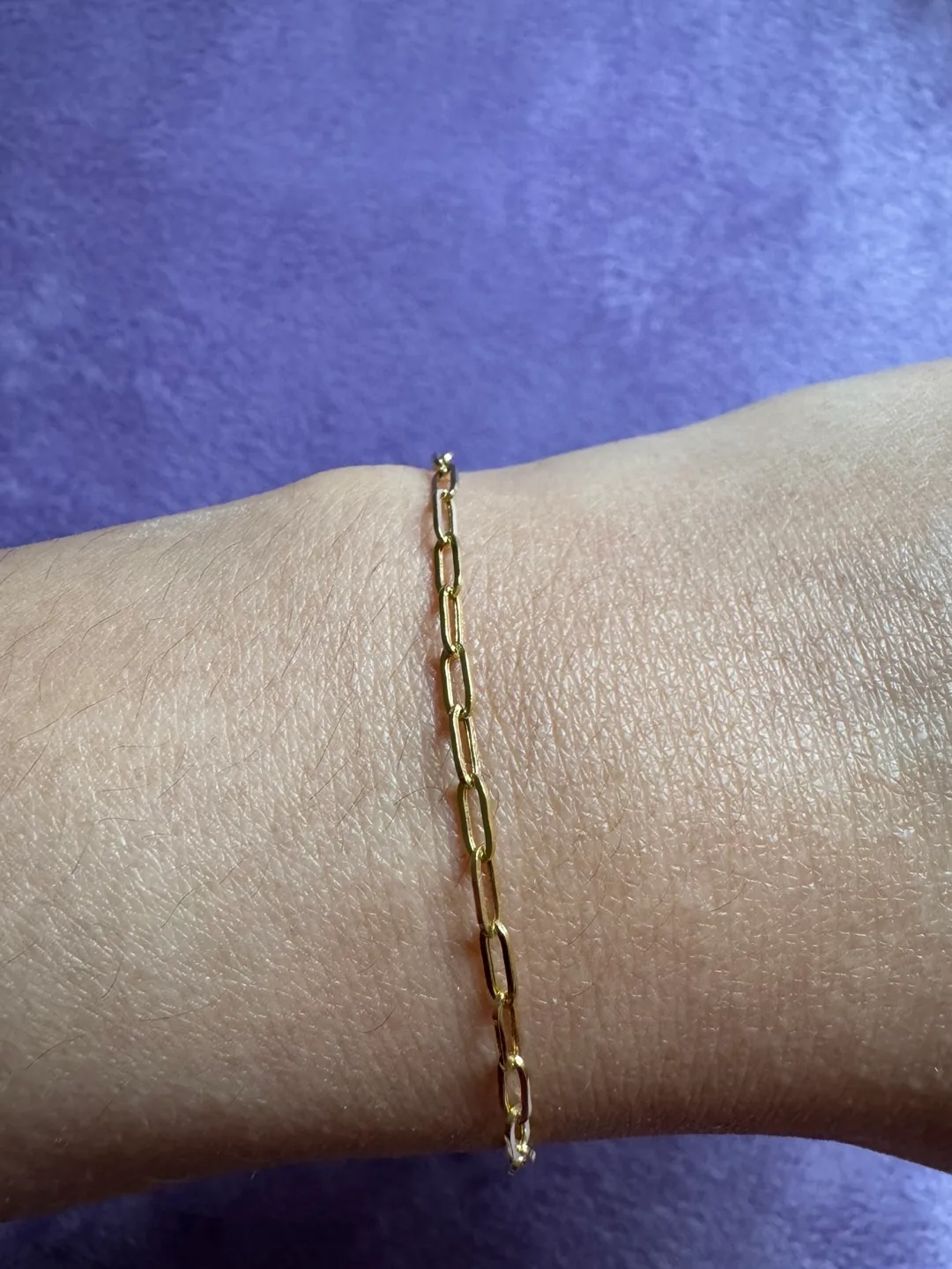 Real K18 Gold paperclip Bracelet - Lightweight (1.12g) image indicator(5)