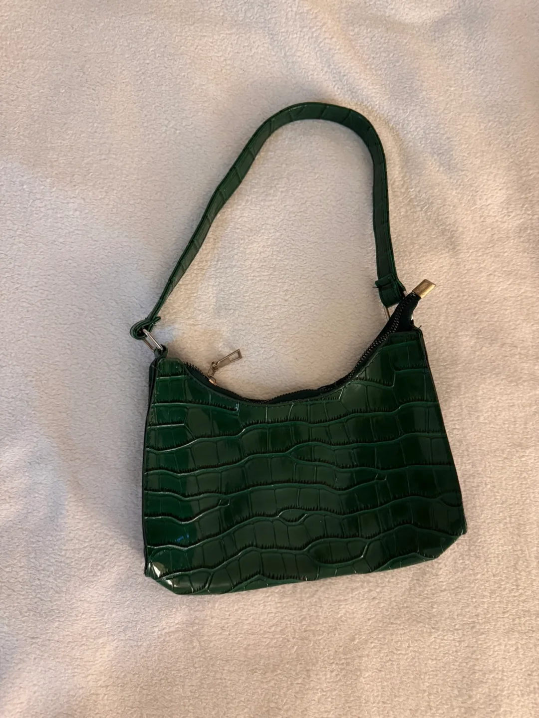 Green Croc Embossed Shoulder Bag thumbnail
