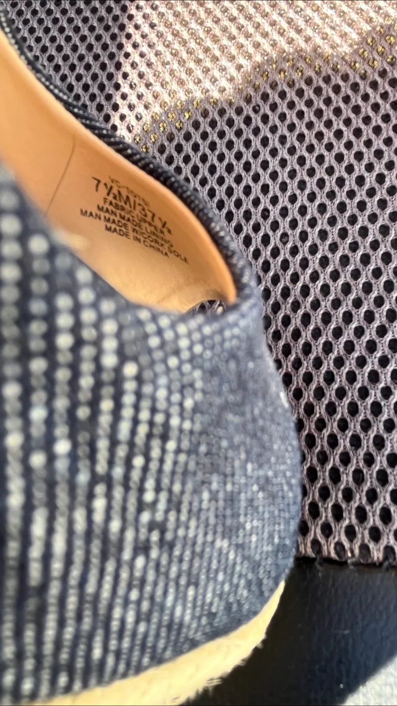 Vince Camuto Blue/Beige Espadrilles - worn once - EUC image indicator(7)