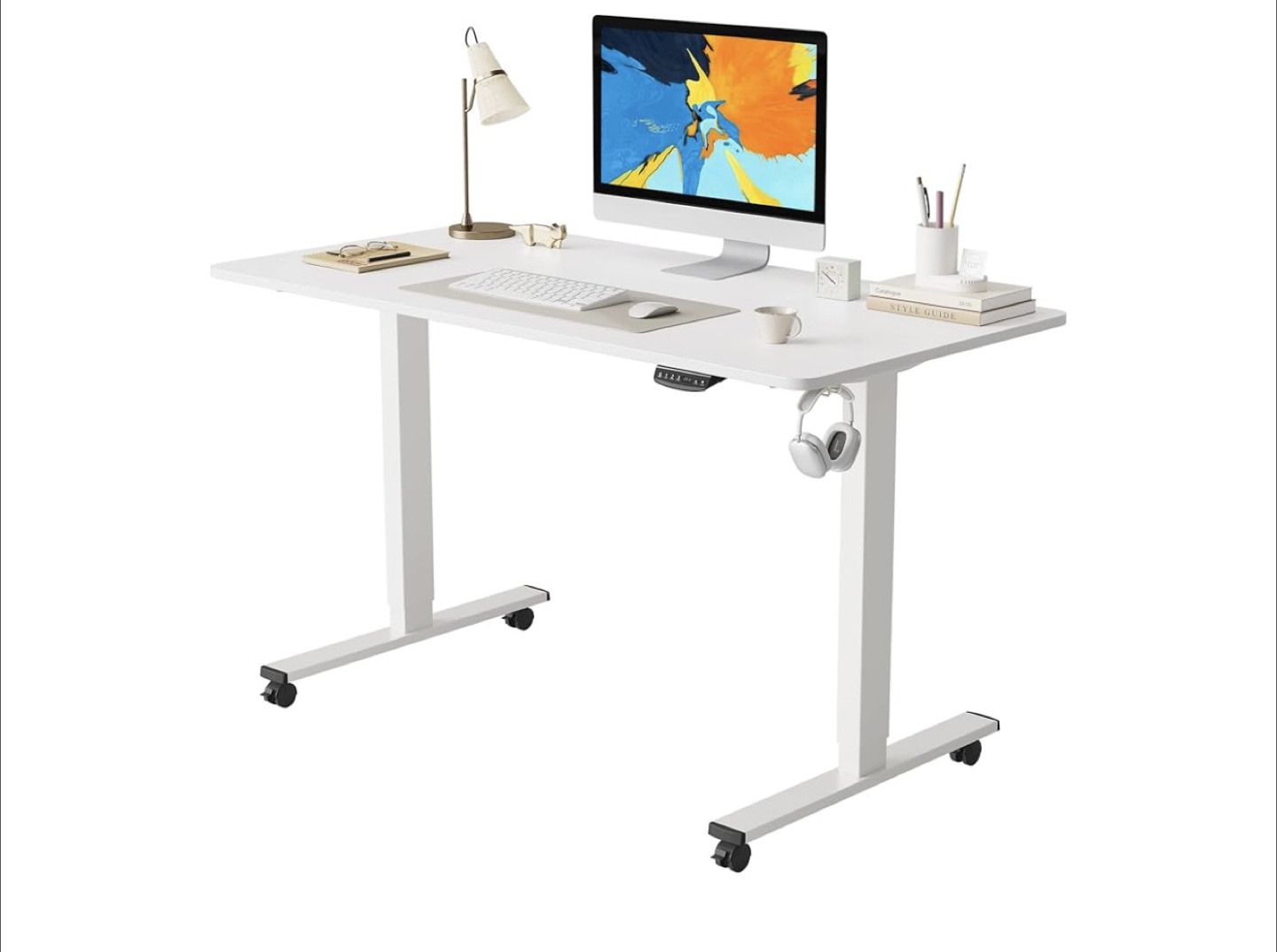 White Electronic Adjustable Standing Desk - photo 2