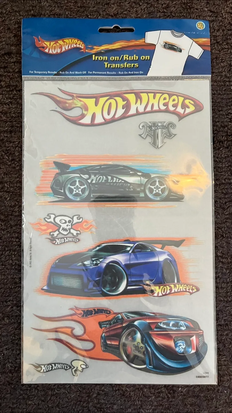 Hot Wheels Iron on / Rub on Transfers thumbnail