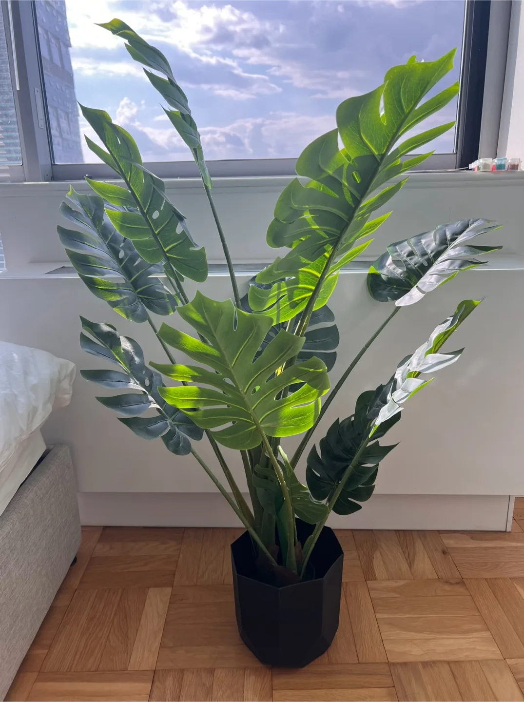 Faux 4ft Monstera Plant with Pot (Very good condition) thumbnail