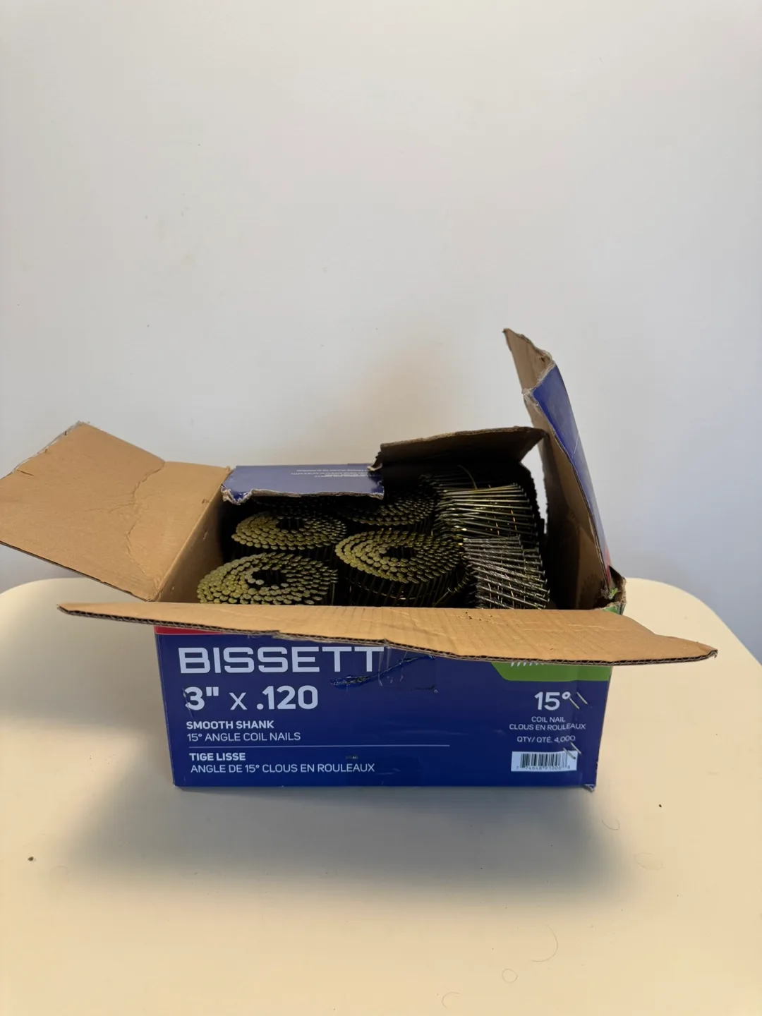 Bissett 3" x .120 Smooth Shank 15° Angle Coil Nails thumbnail