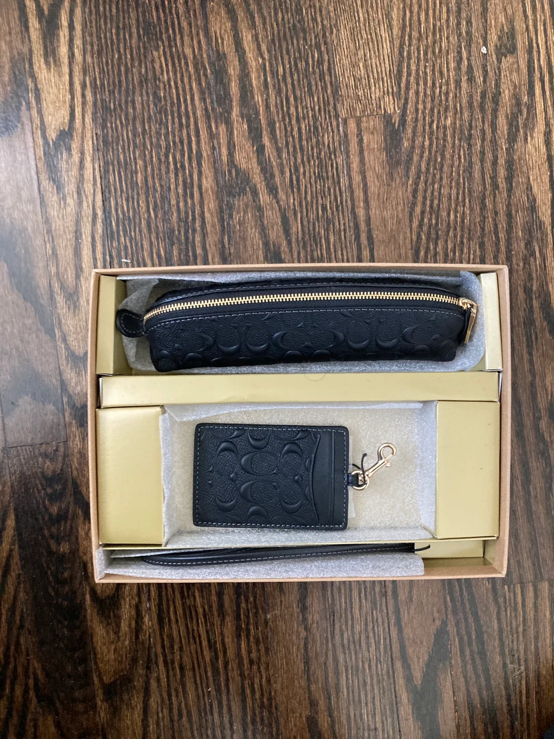 Coach Black Leather Gift Set - New in Box! thumbnail