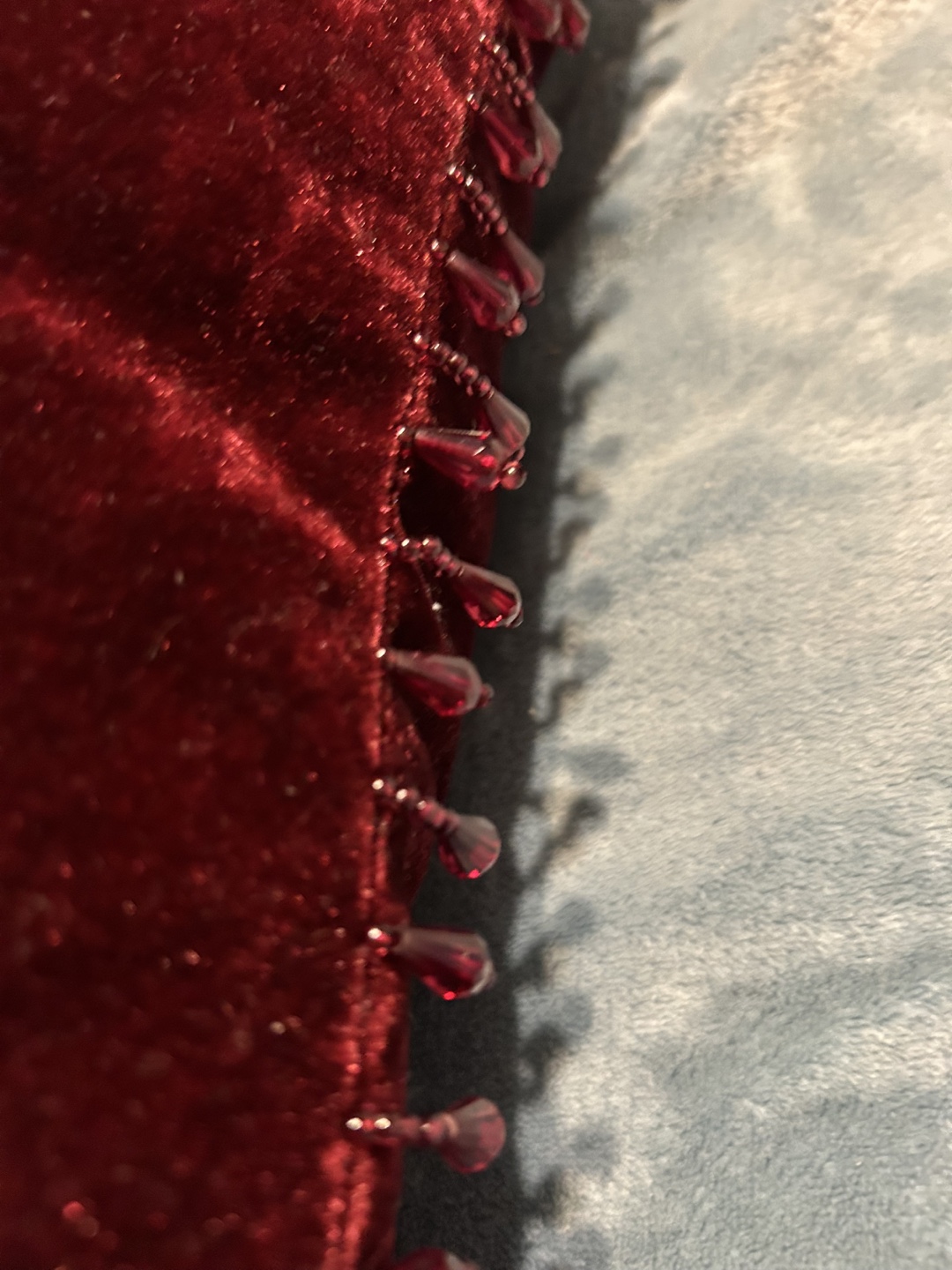 Burgandy Velvet Pillows - Set of 2 - photo 2