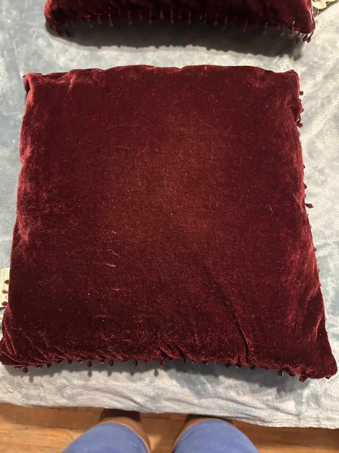 Burgandy Velvet Pillows - Set of 2 - photo 4