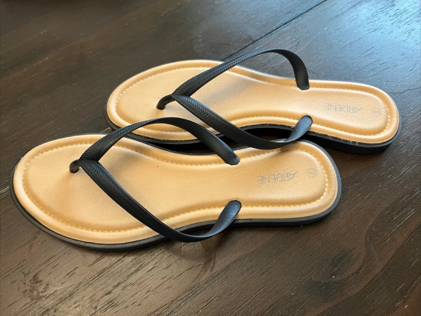 Ardene Black Flip Flops - Size 8 thumbnail