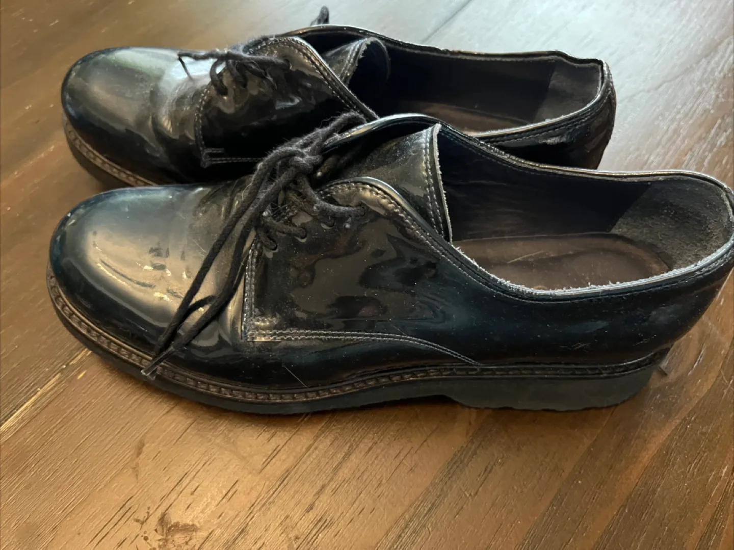 Metallic Blue Tie-up Shoes sz 37 thumbnail