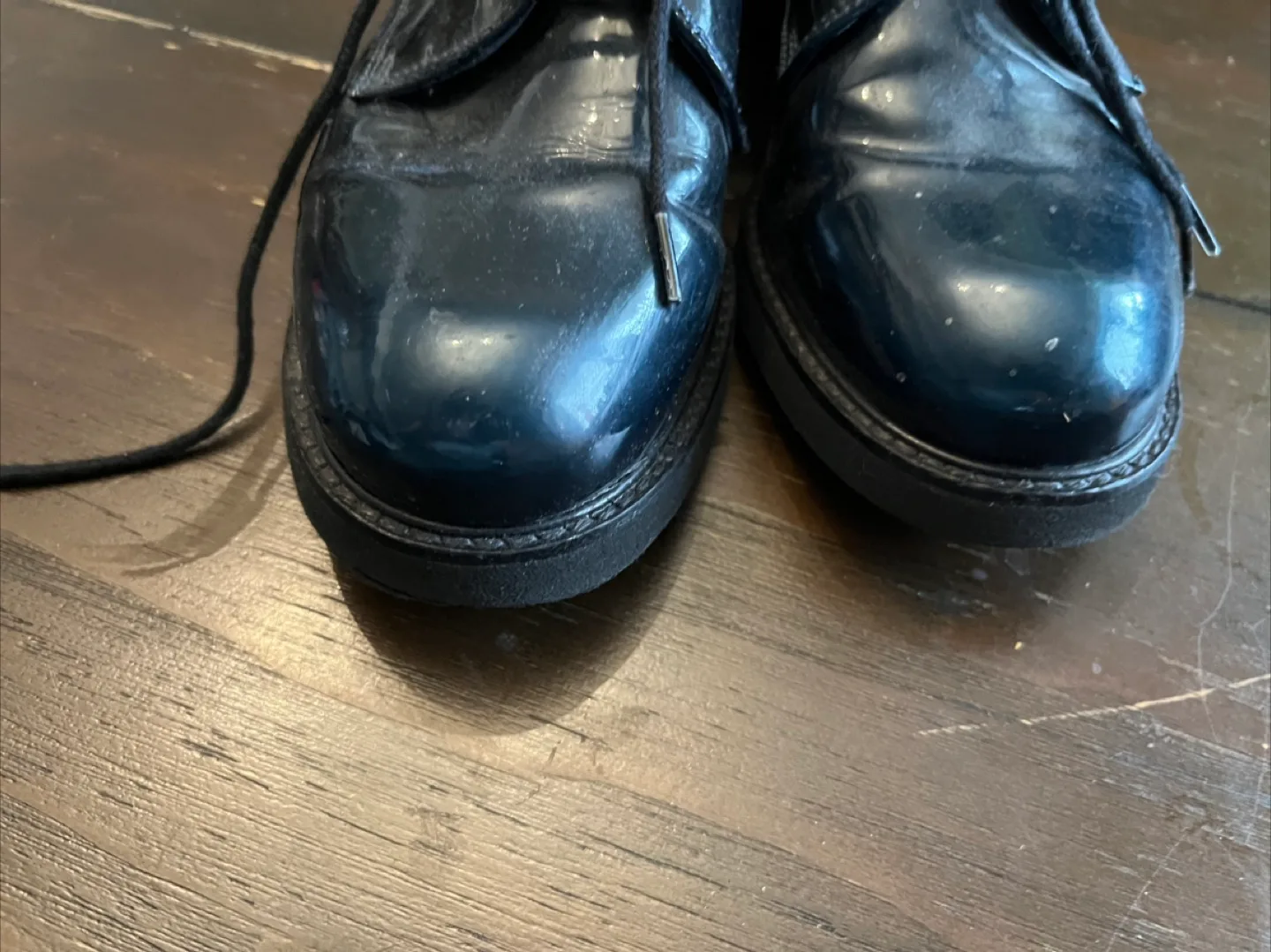 Metallic Blue Tie-up Shoes sz 37 image indicator(3)