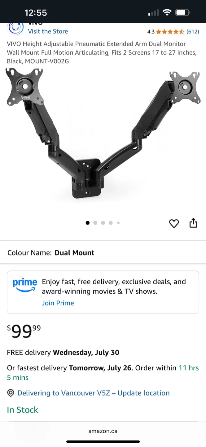 VIVO Dual Monitor Desk Mount Stand thumbnail