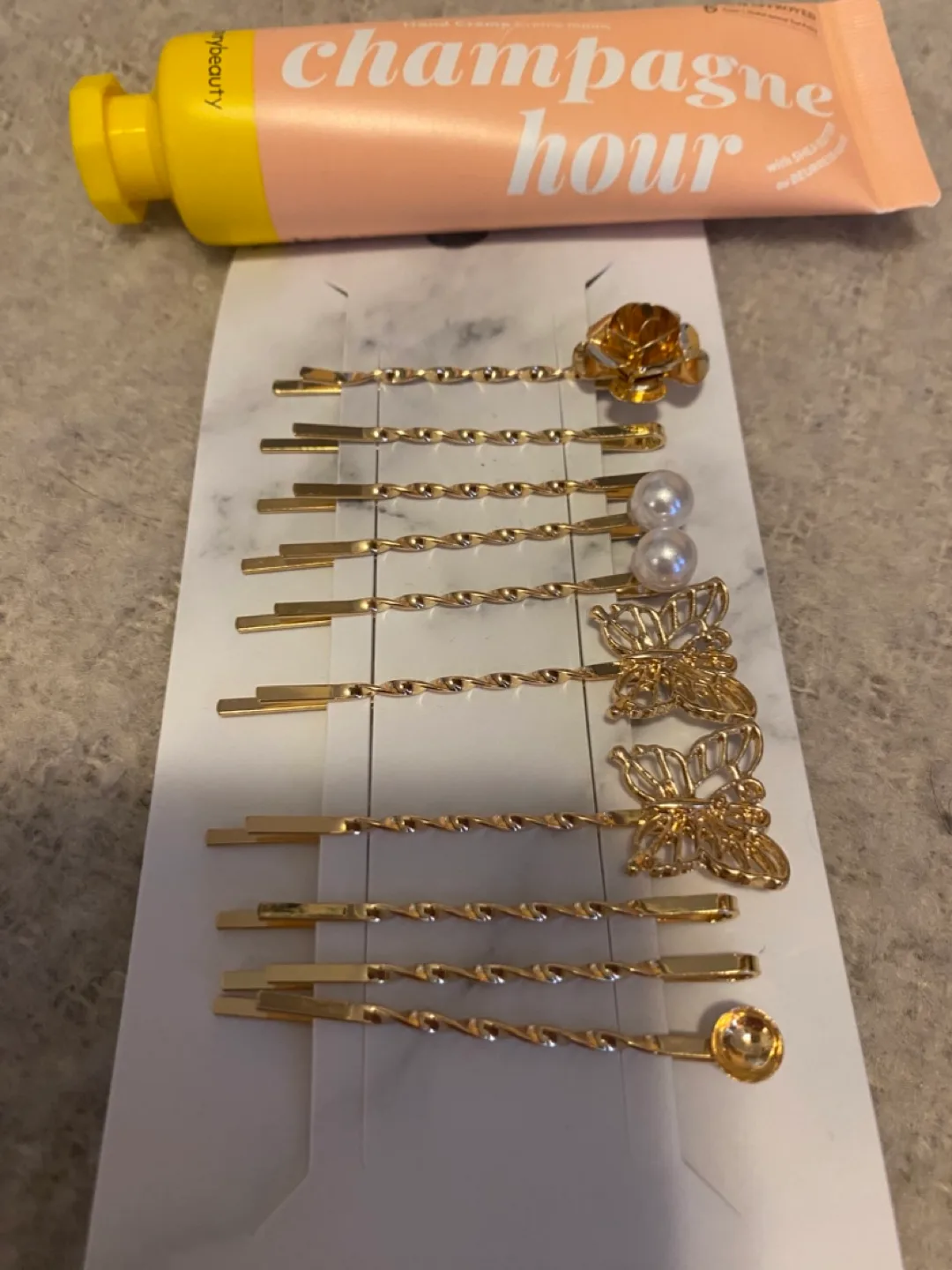 AvryBeauty Champagne Hour Hand Creme & Hair Pins image indicator(2)