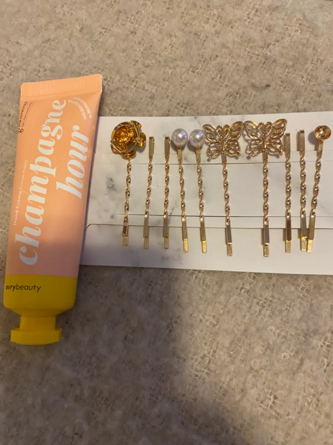 AvryBeauty Champagne Hour Hand Creme & Hair Pins thumbnail