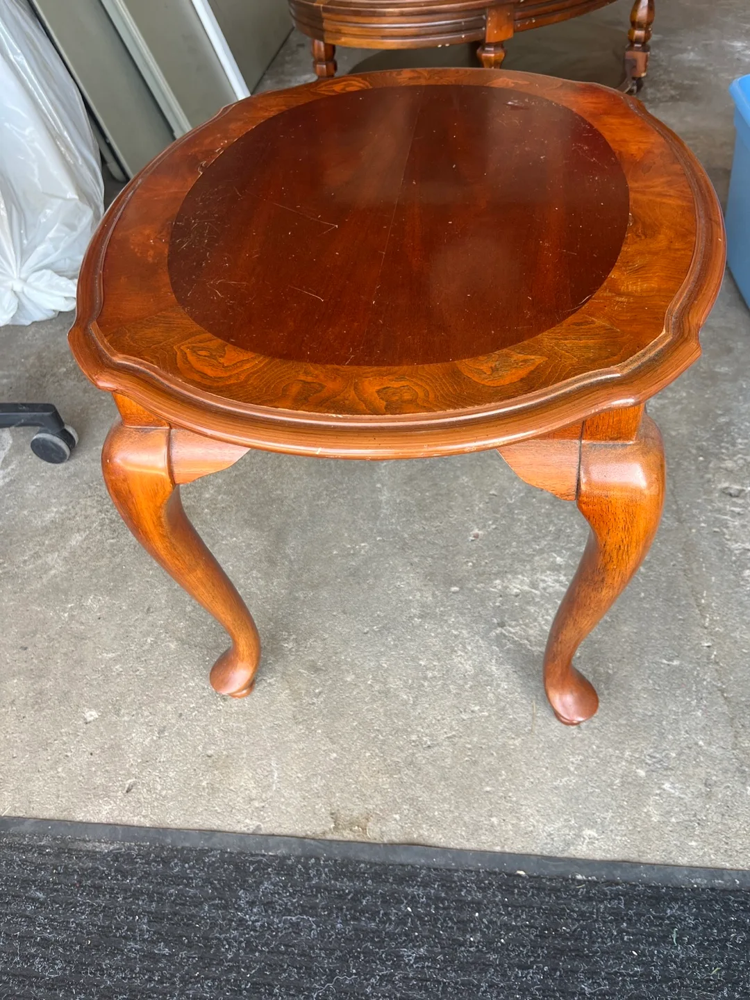 Vintage Oval Wood Accent Table thumbnail