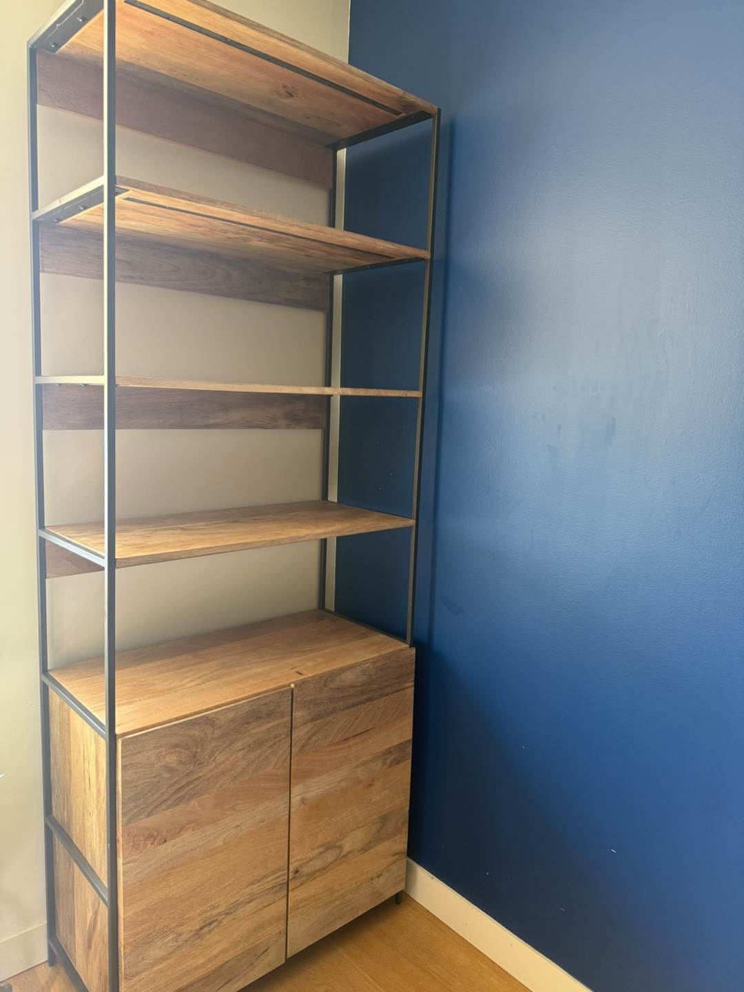 Industrial Style Wood & Metal Shelving Unit