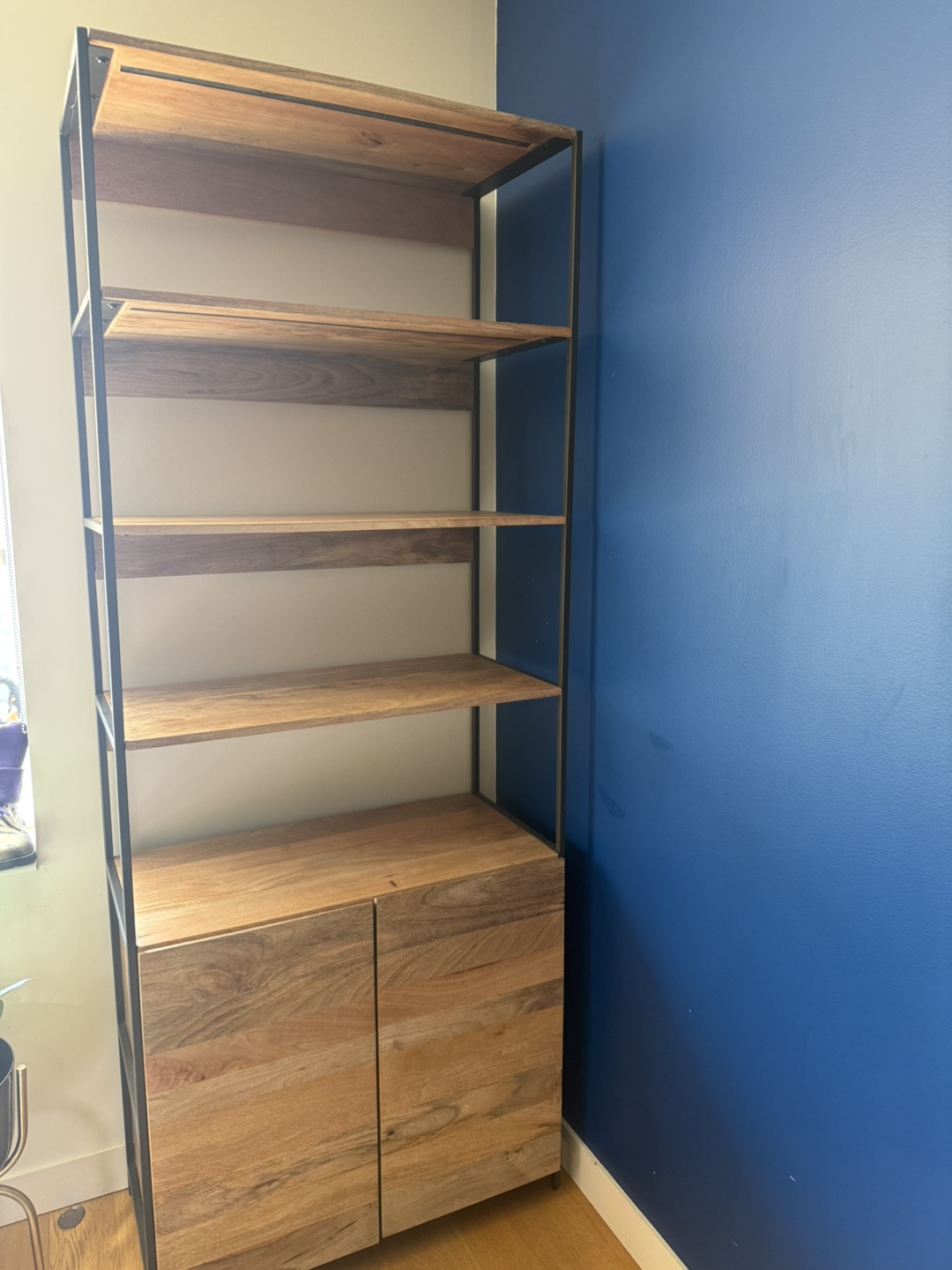 Industrial Style Wood & Metal Shelving Unit - photo 3