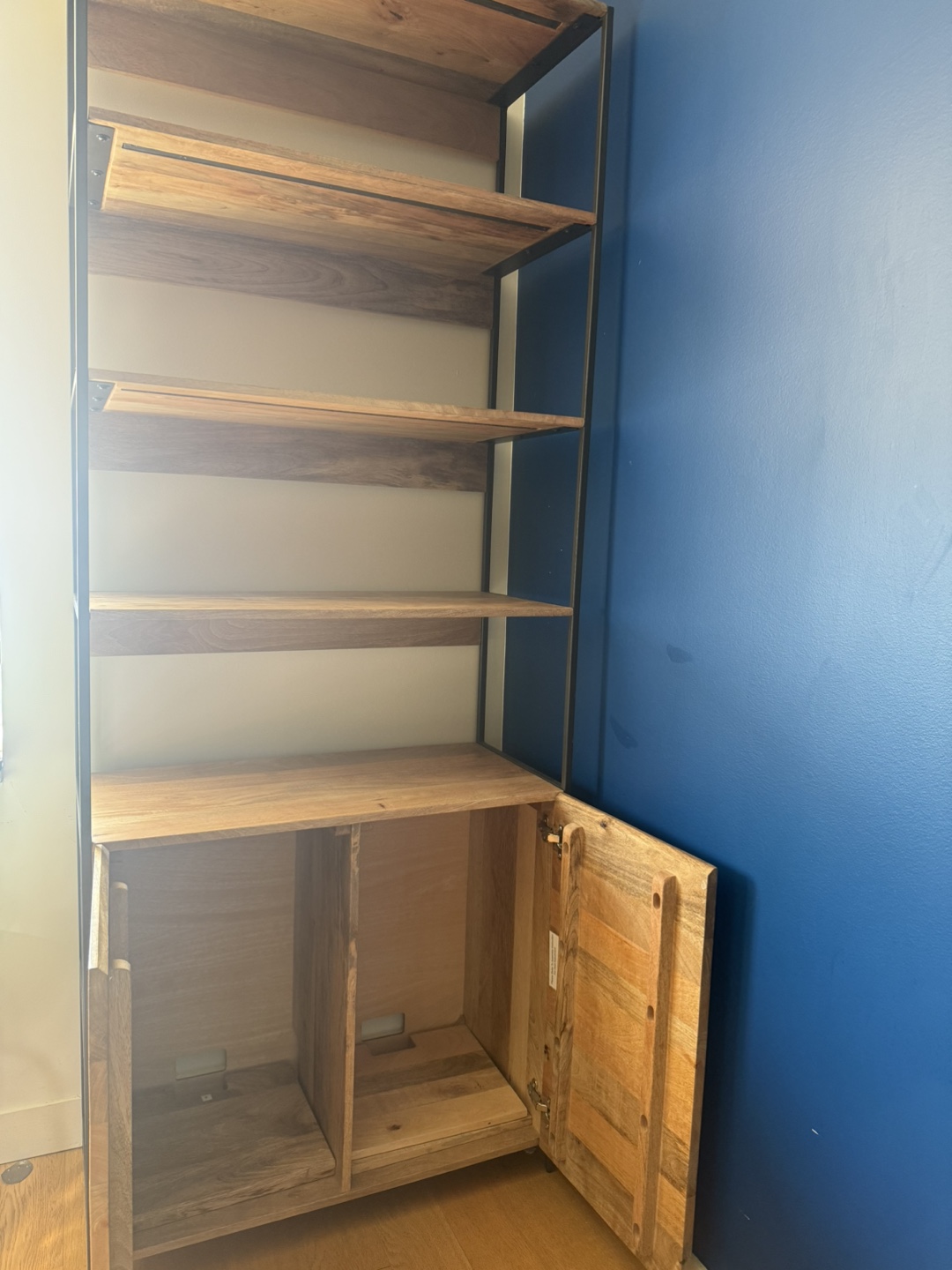 Industrial Style Wood & Metal Shelving Unit - photo 2