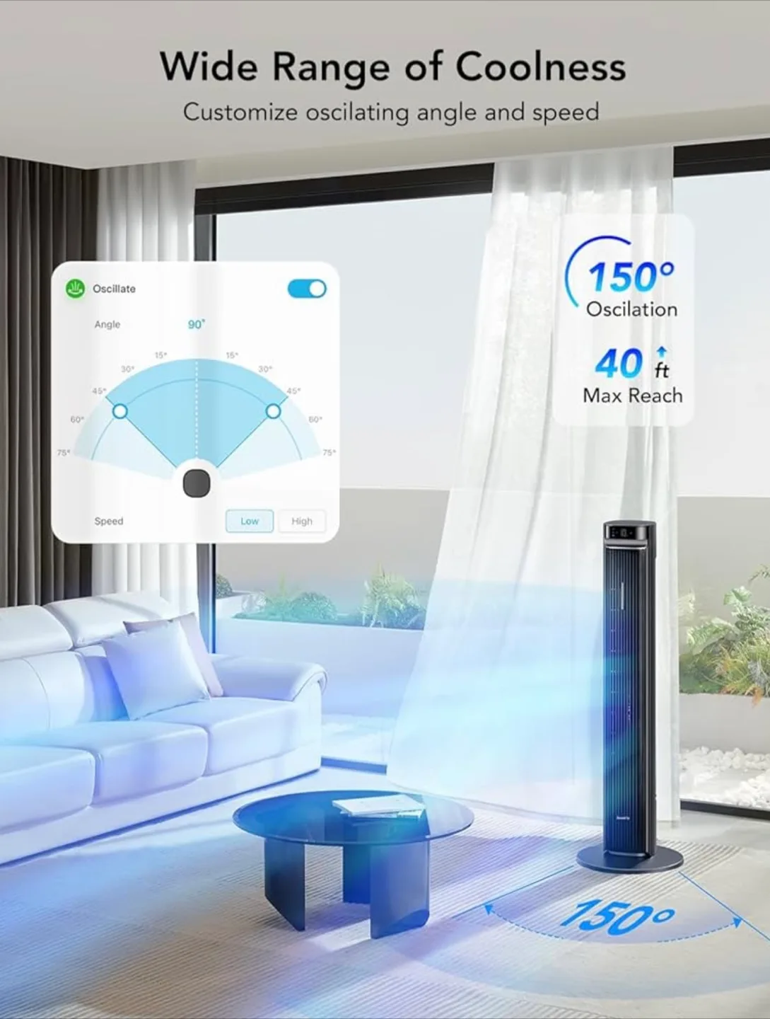 GoveeLife Smart Tower Fan - Black image indicator(6)