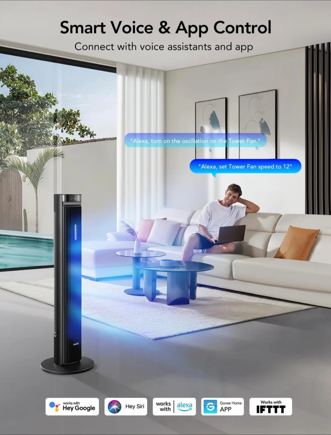 GoveeLife Smart Tower Fan - Black image indicator(5)