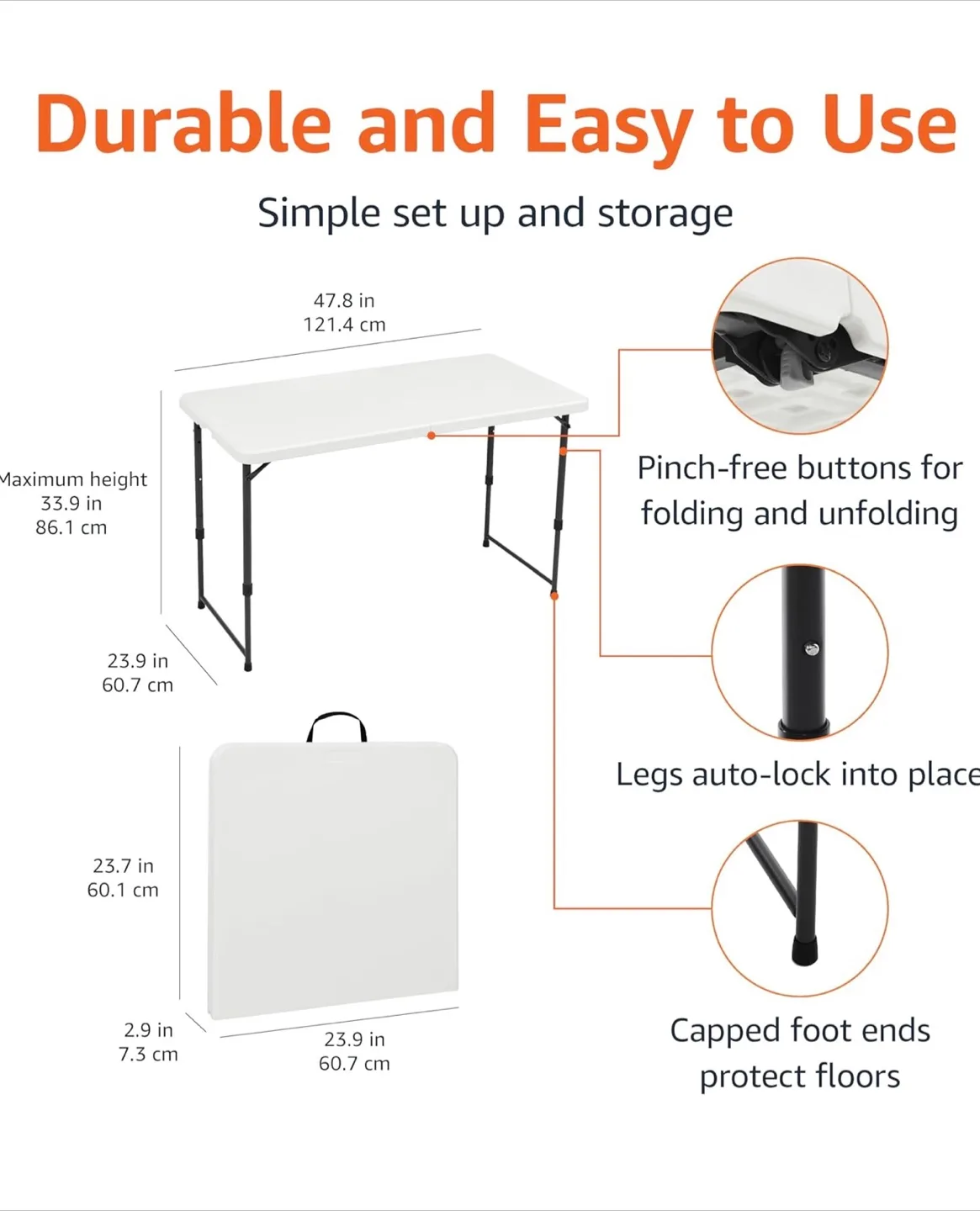 White Foldable Table image indicator(5)