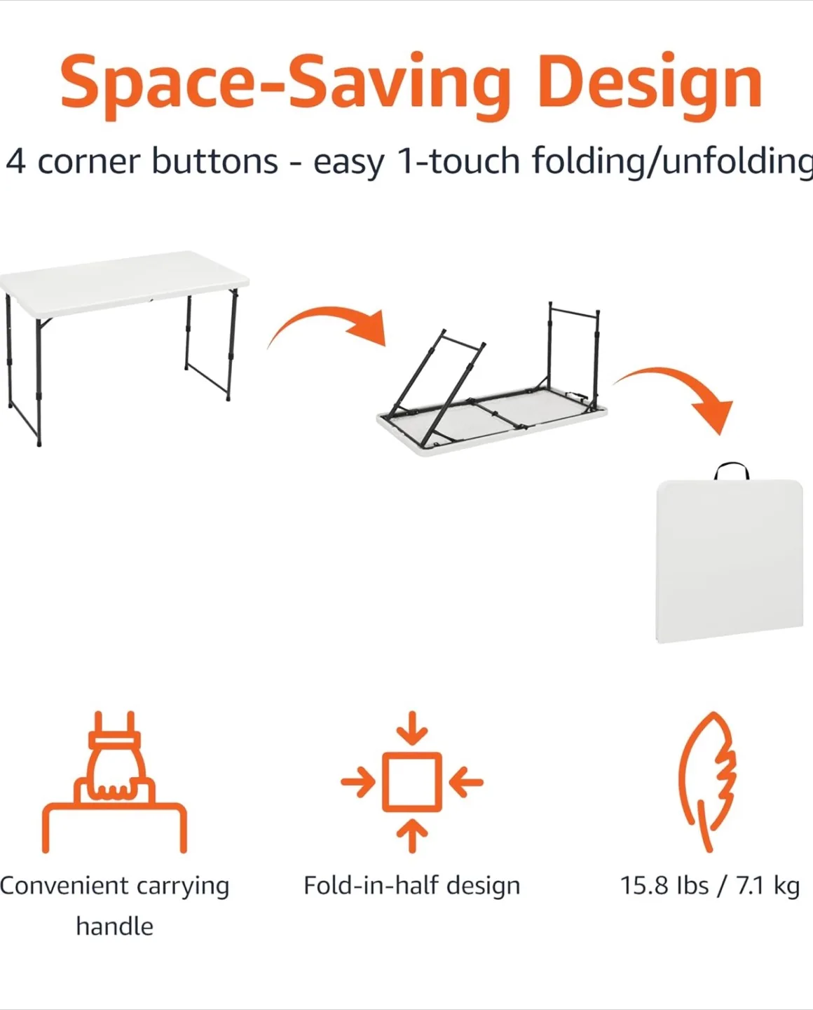 White Foldable Table image indicator(4)