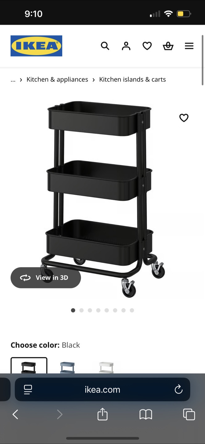 IKEA Råskog Kitchen Cart - Black