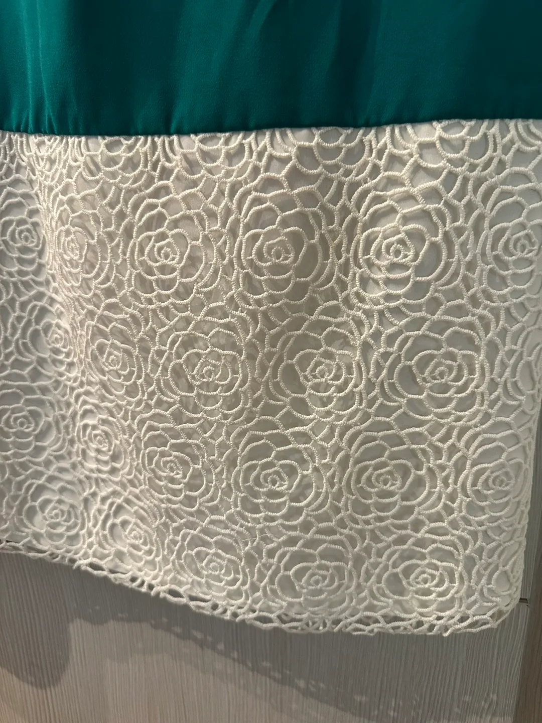 SLNY Green & White Dress - Size 38 thumbnail