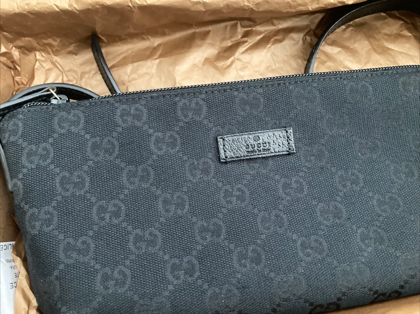 Gucci GG Canvas Black Crossbody Bag thumbnail
