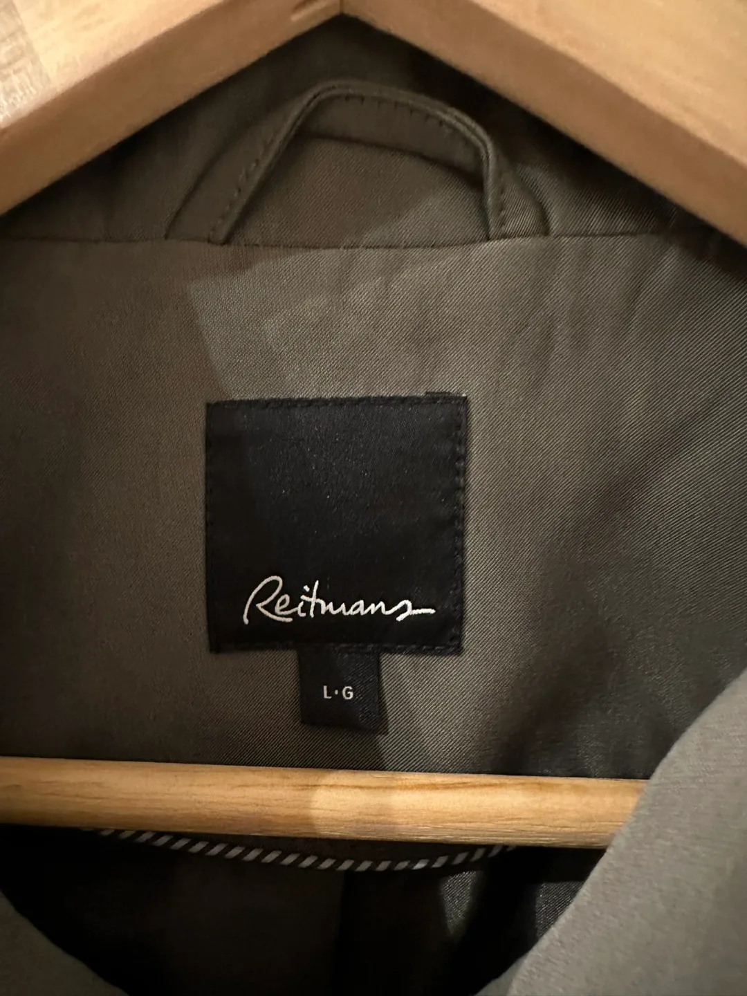 Reitmans Olive Green Trench Coat - Size L image indicator(2)