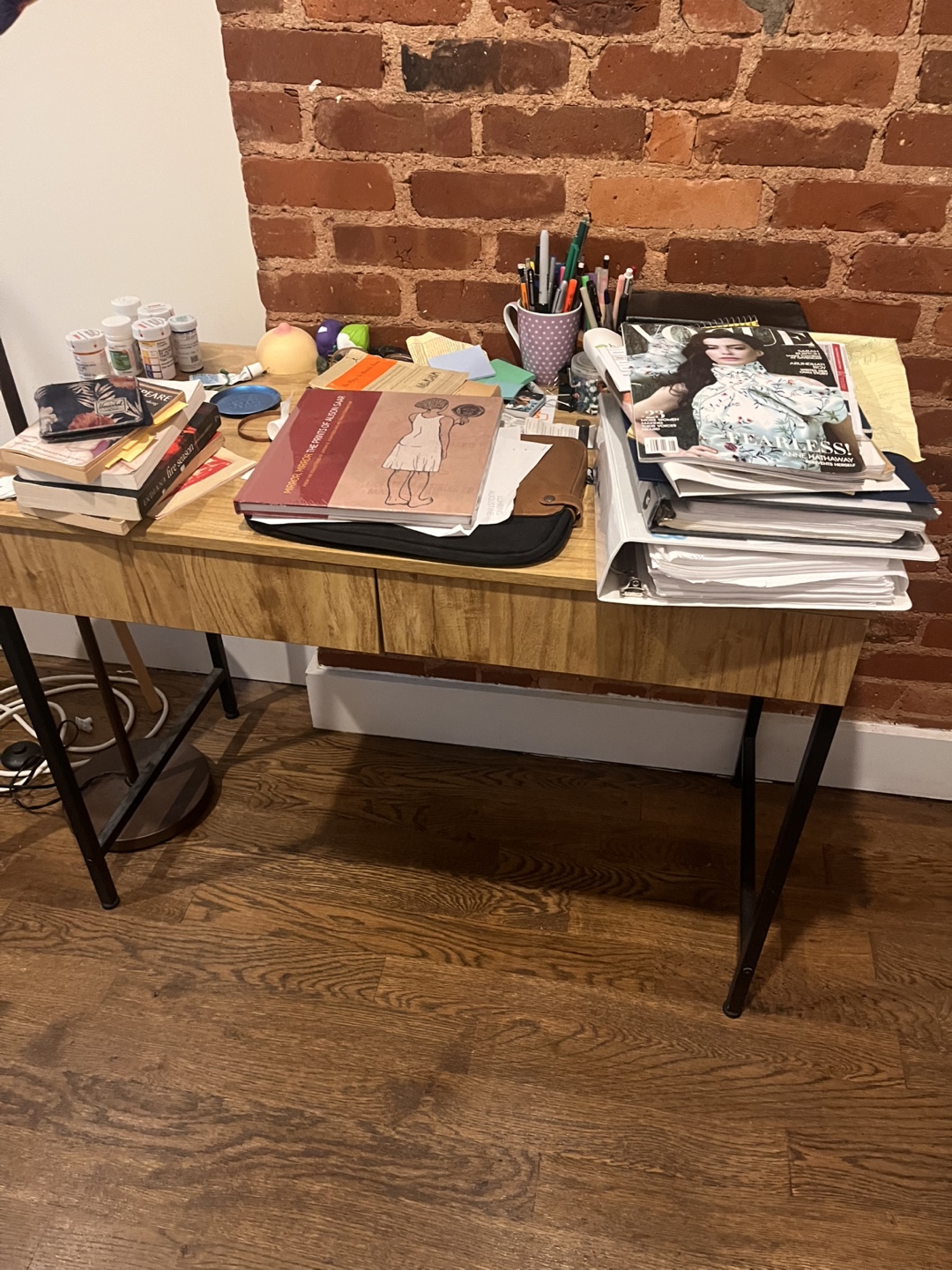 Wooden Desk with Metal Legs - photo 3