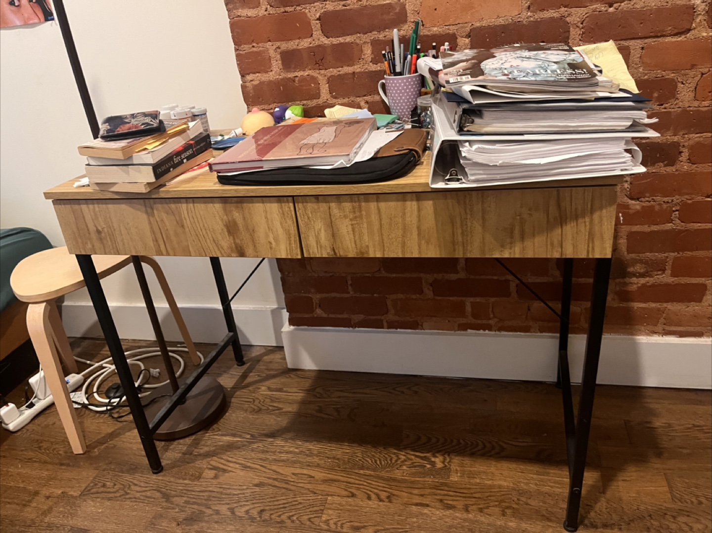 Wooden Desk with Metal Legs - photo 4
