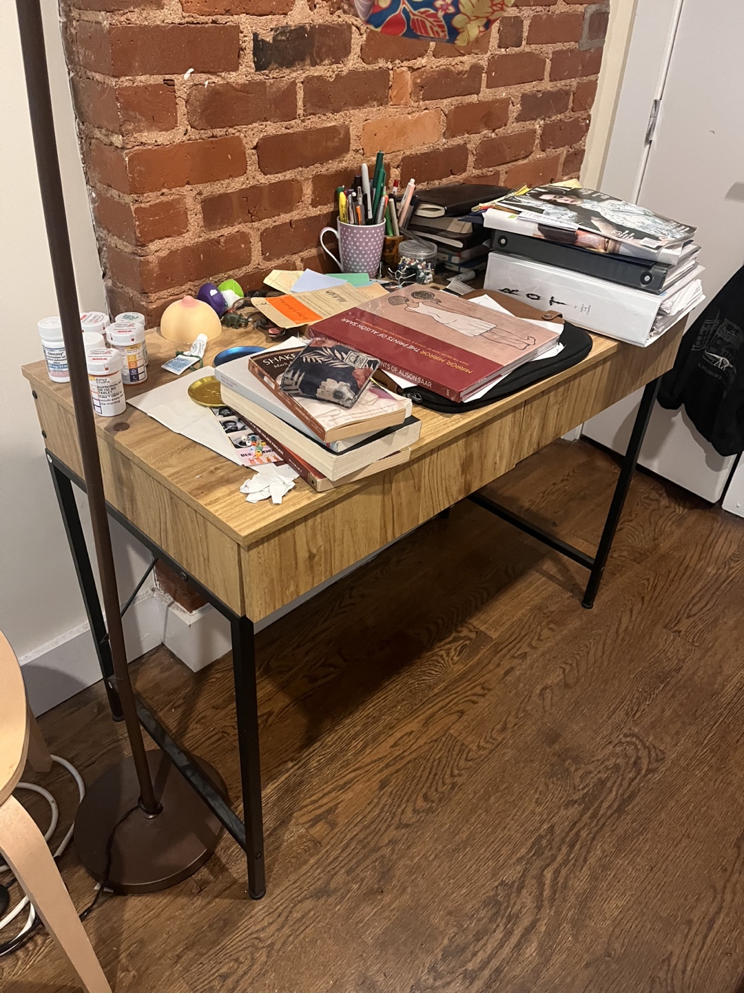 Wooden Desk with Metal Legs - photo 5