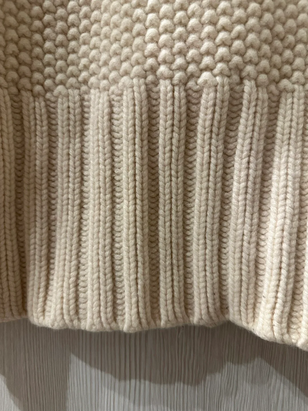 GAP Cream Wool Knit Zip-Up Cardigan - Large image indicator(5)