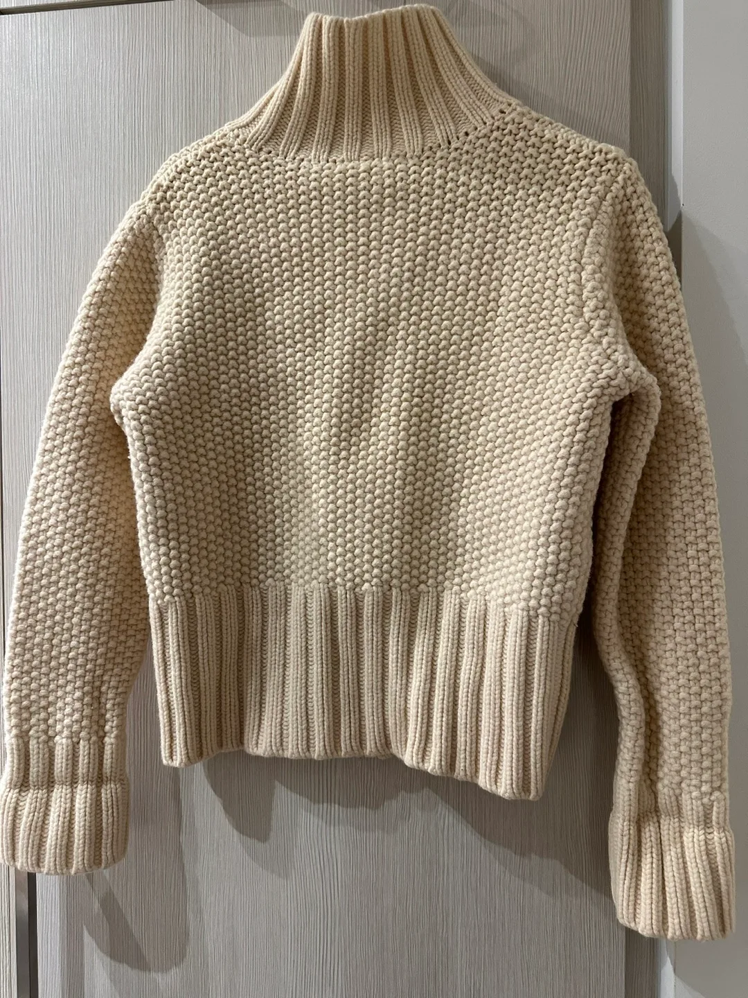 GAP Cream Wool Knit Zip-Up Cardigan - Large thumbnail