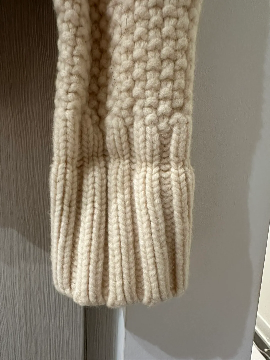 GAP Cream Wool Knit Zip-Up Cardigan - Large image indicator(4)