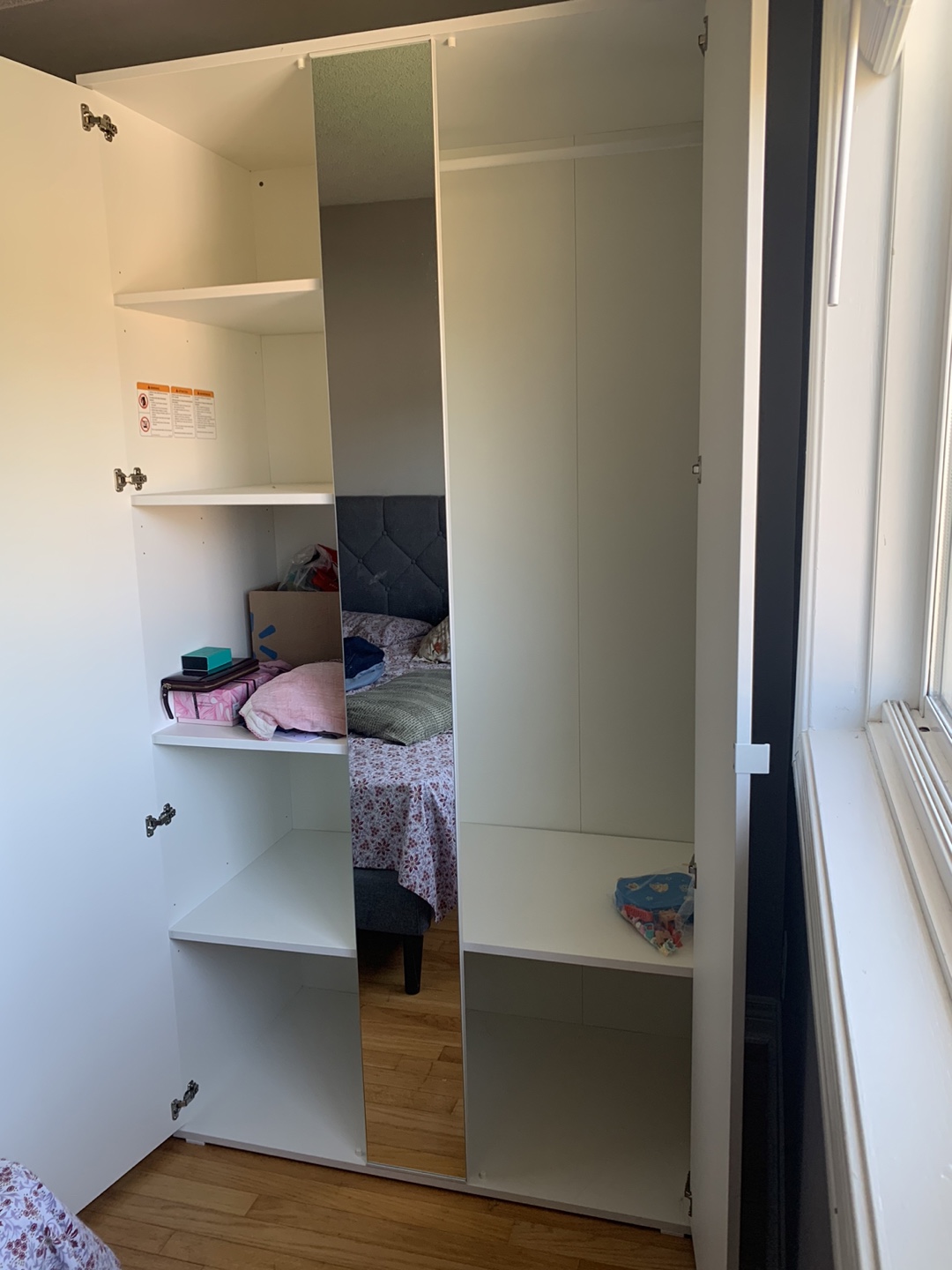 IKEA VIHALS Wardrobe with Mirror Door - White - photo 4