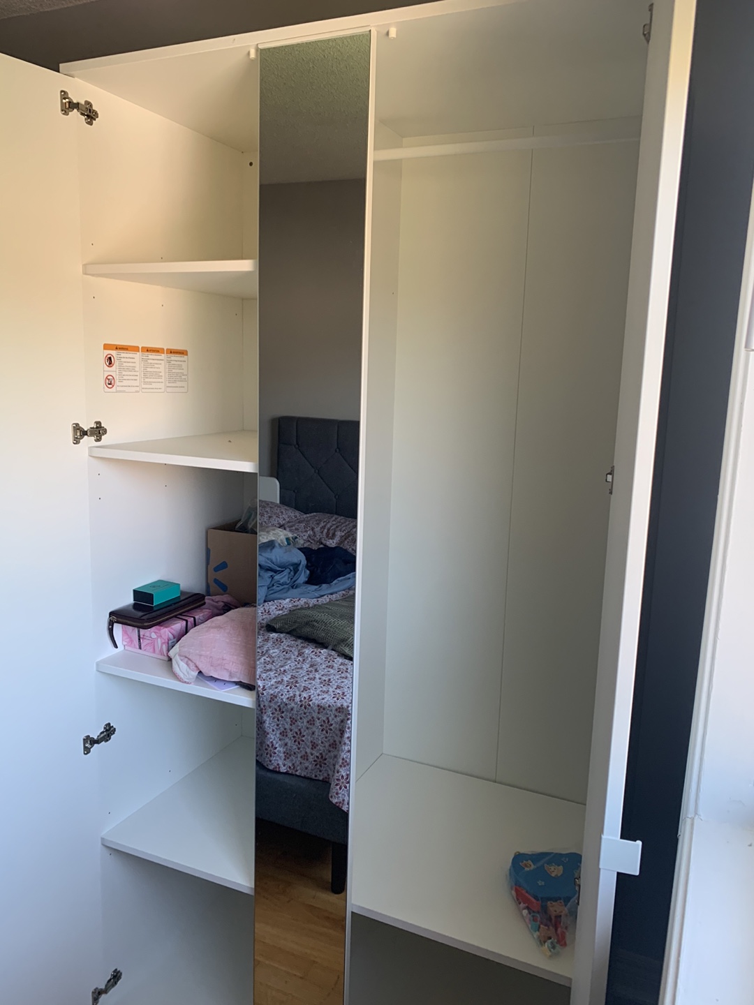 IKEA VIHALS Wardrobe with Mirror Door - White - photo 3